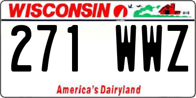 WI license plate 271WWZ