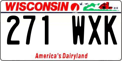 WI license plate 271WXK