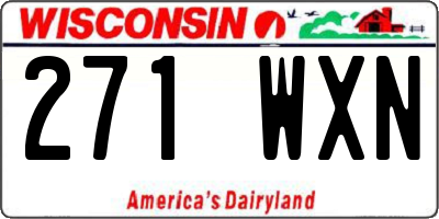 WI license plate 271WXN