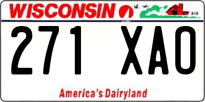 WI license plate 271XAO
