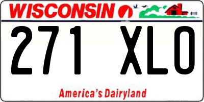 WI license plate 271XLO