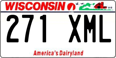 WI license plate 271XML