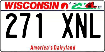 WI license plate 271XNL