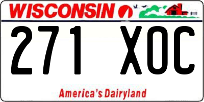 WI license plate 271XOC
