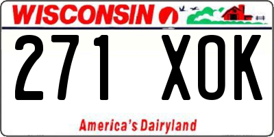 WI license plate 271XOK