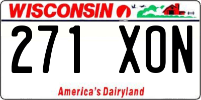 WI license plate 271XON