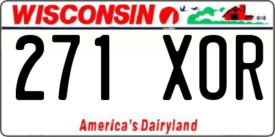 WI license plate 271XOR
