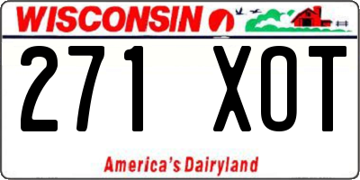 WI license plate 271XOT