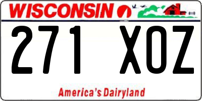 WI license plate 271XOZ