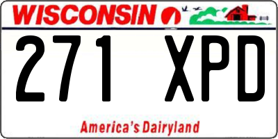 WI license plate 271XPD