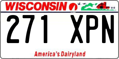 WI license plate 271XPN