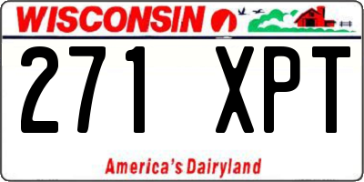 WI license plate 271XPT