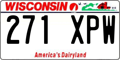 WI license plate 271XPW