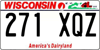 WI license plate 271XQZ
