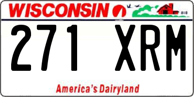 WI license plate 271XRM