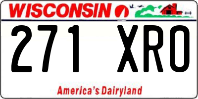 WI license plate 271XRO