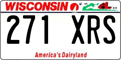 WI license plate 271XRS