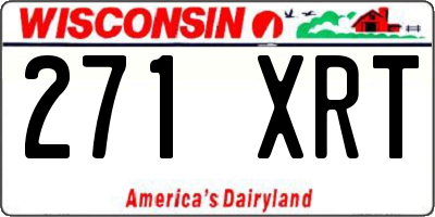 WI license plate 271XRT