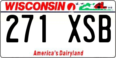 WI license plate 271XSB