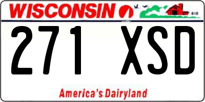 WI license plate 271XSD
