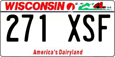WI license plate 271XSF