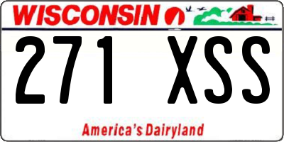WI license plate 271XSS