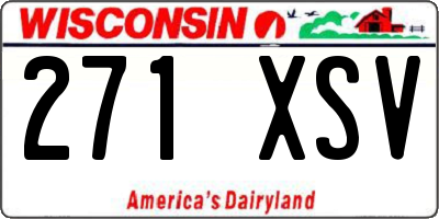 WI license plate 271XSV