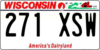 WI license plate 271XSW