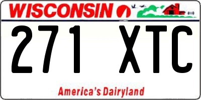 WI license plate 271XTC