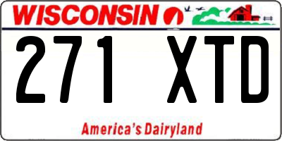 WI license plate 271XTD
