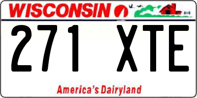 WI license plate 271XTE