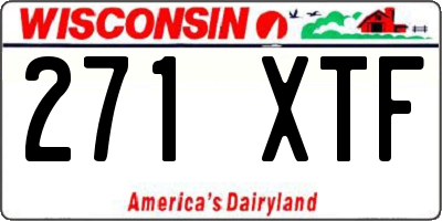 WI license plate 271XTF