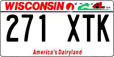 WI license plate 271XTK