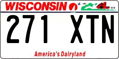 WI license plate 271XTN