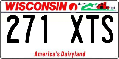 WI license plate 271XTS