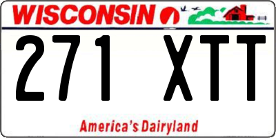 WI license plate 271XTT