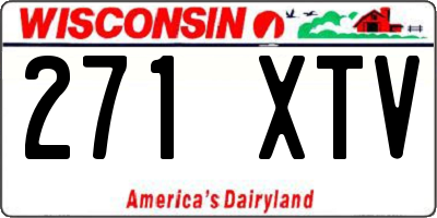 WI license plate 271XTV