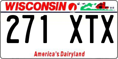 WI license plate 271XTX