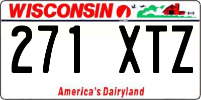 WI license plate 271XTZ