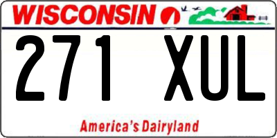 WI license plate 271XUL