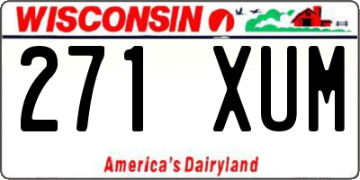 WI license plate 271XUM