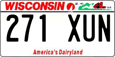 WI license plate 271XUN