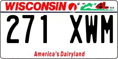 WI license plate 271XWM