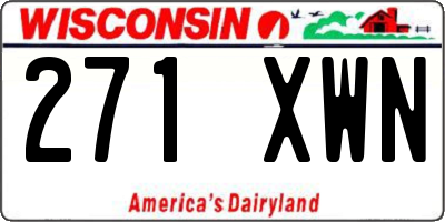 WI license plate 271XWN