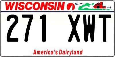 WI license plate 271XWT