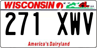 WI license plate 271XWV