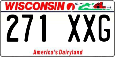 WI license plate 271XXG