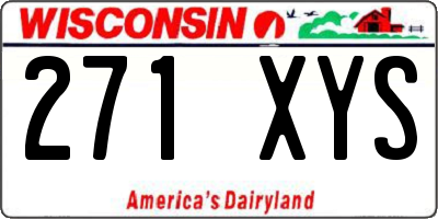 WI license plate 271XYS