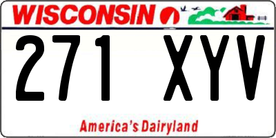 WI license plate 271XYV