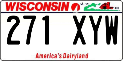 WI license plate 271XYW